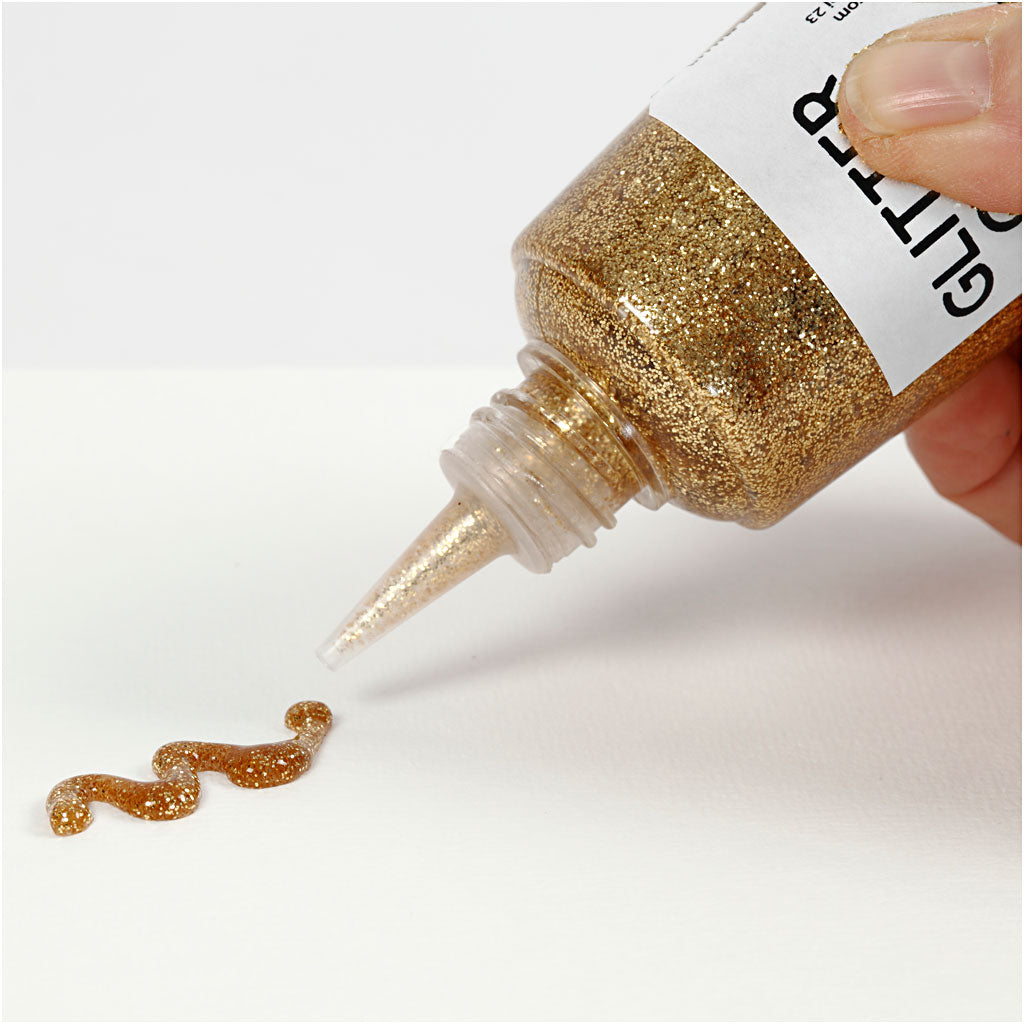 Glitterlim, guld, 118 ml/ 1 fl.