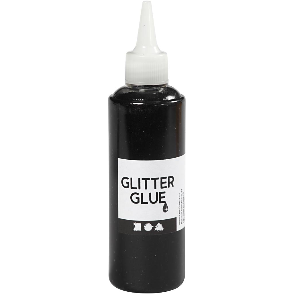 Glitterlim, sort, 118 ml/ 1 fl.