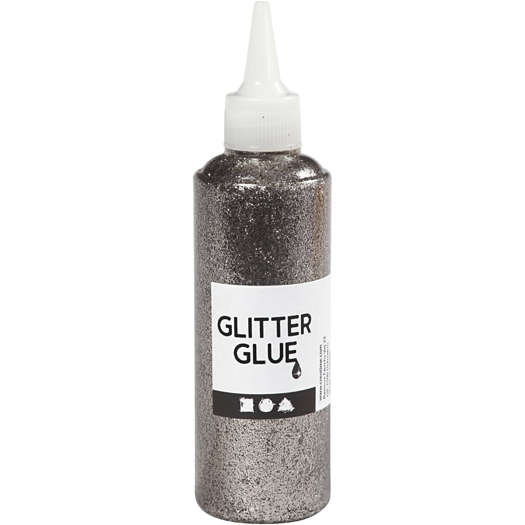 Glitterlim, sølv, 118 ml/ 1 fl.