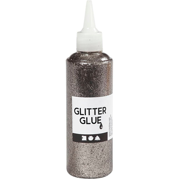 Glitterlim, sølv, 118 ml/ 1 fl.