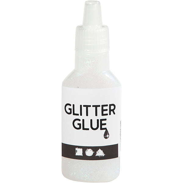 Glitterlim, holografisk hvid, 25 ml/ 1 fl.