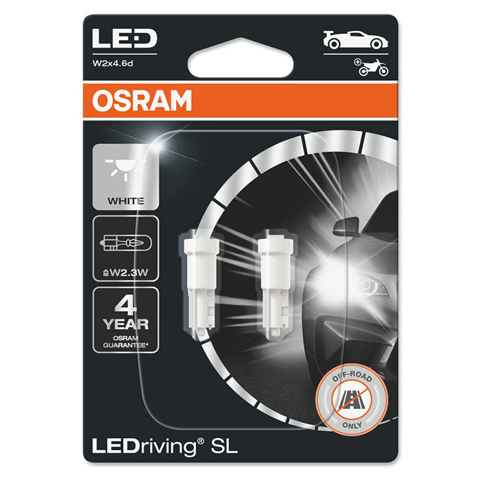 LED T5 W2,3W 12V (sæt 2 stk) - 6000K, 25 lm - Osram