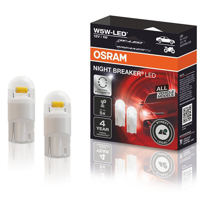 LED W5W 12V ECE godkendt - Night Breaker for positionslys og nummerplade, Osram