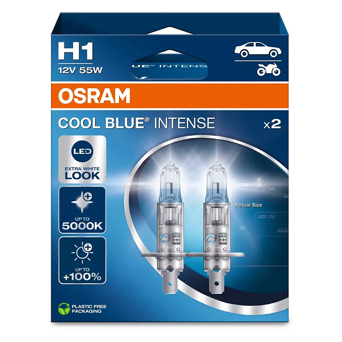 Halogenpærer H1 55W 12V Cool Blue Intense Next Gen - Forlygter, 2 stk. Osram