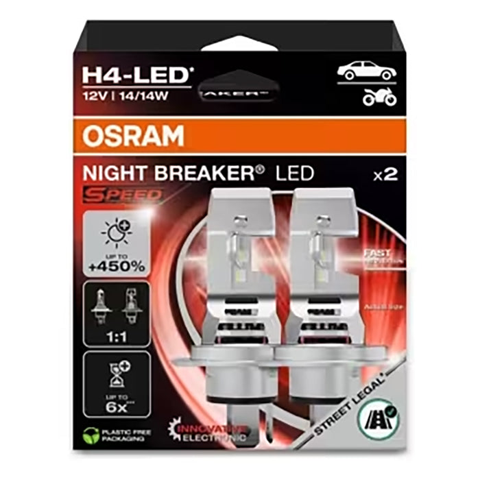 Osram Night Breaker LED Speed H4 12V - Sæt.