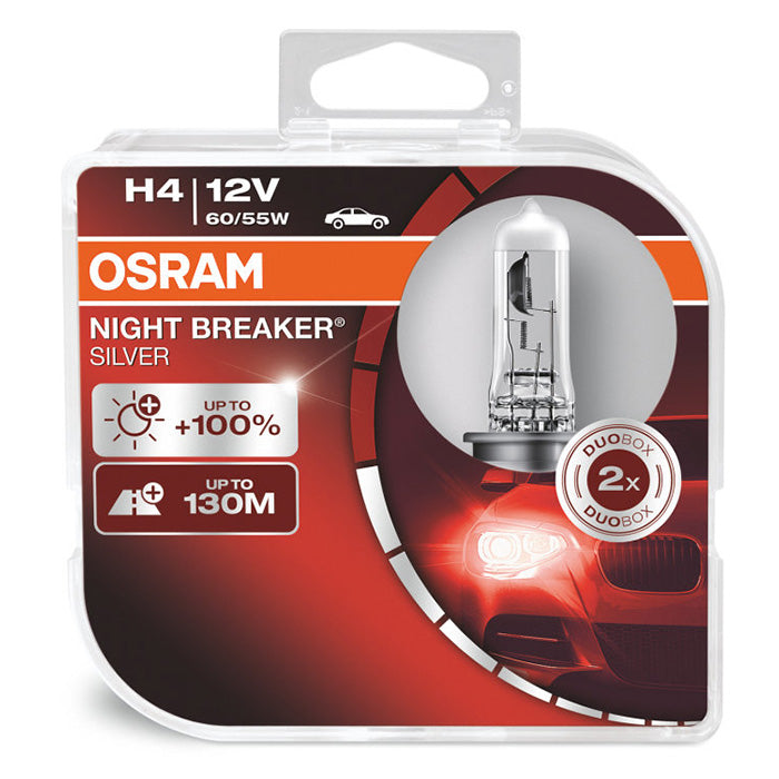 Halogenpærer H4 60/55W 12V Night Breaker Silver - Osram