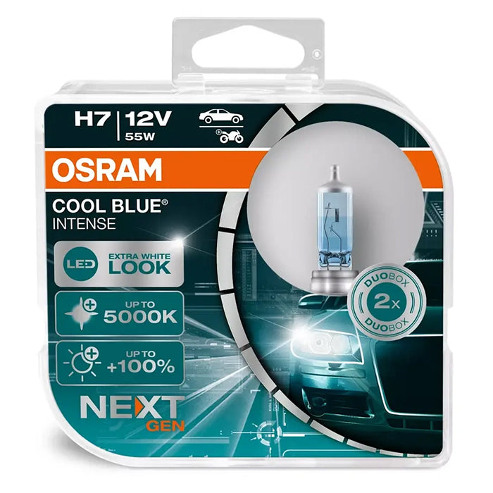 Halogen H7 55W 12V Cool Blue Intense Next Gen - Forlygter, sæt, Osram