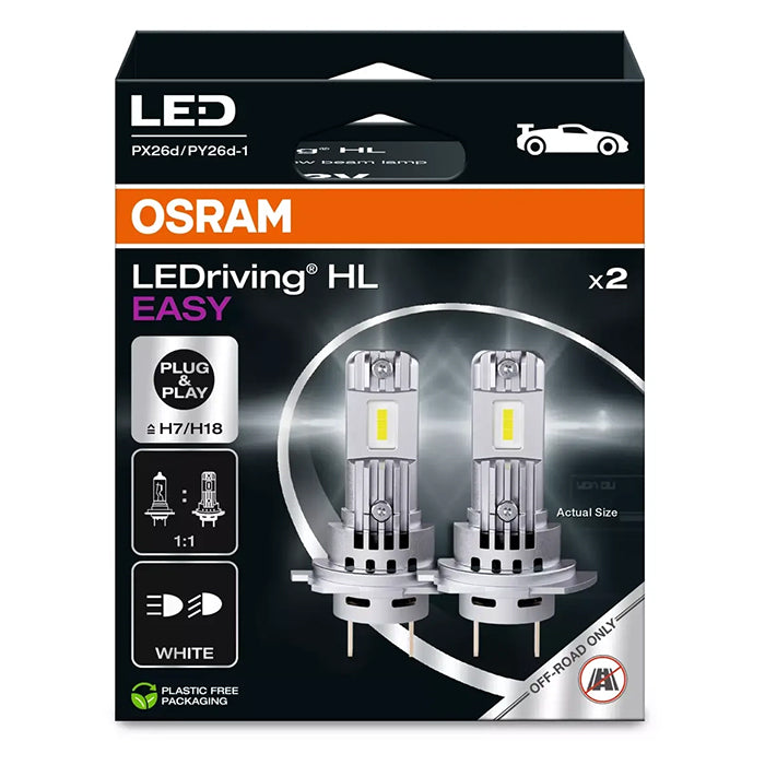 LED H7/H18 12V 16W 6500K 1400lm plug&play 2-pak - Osram