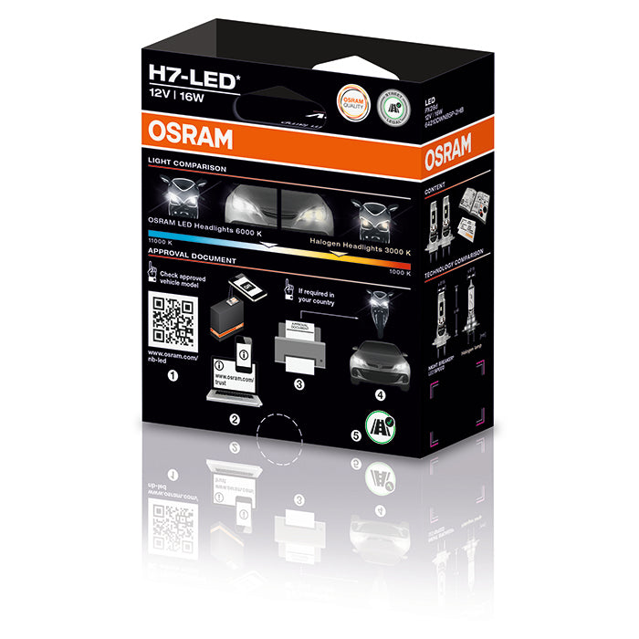 LED H7 pærer Night Breaker Speed 6000K, ECE-godkendt - Osram
