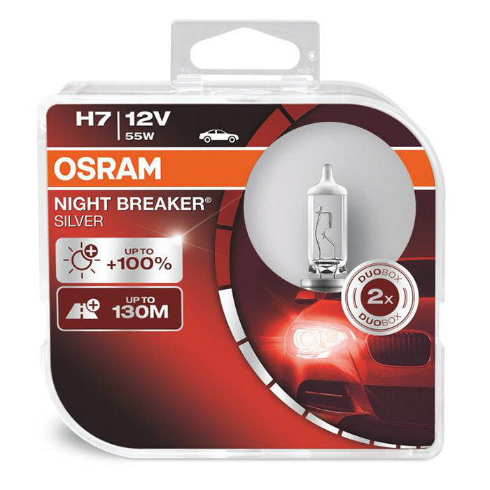 Halogen pære H7 55W 12V - Night Breaker Silver, sæt, Osram