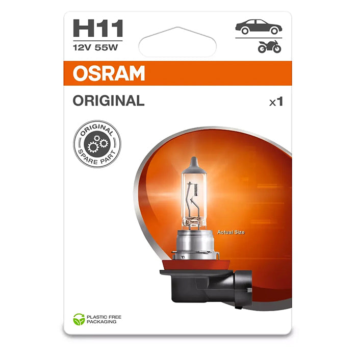 Halogenlampe H11 55W 12V - billygter reservedele, Osram