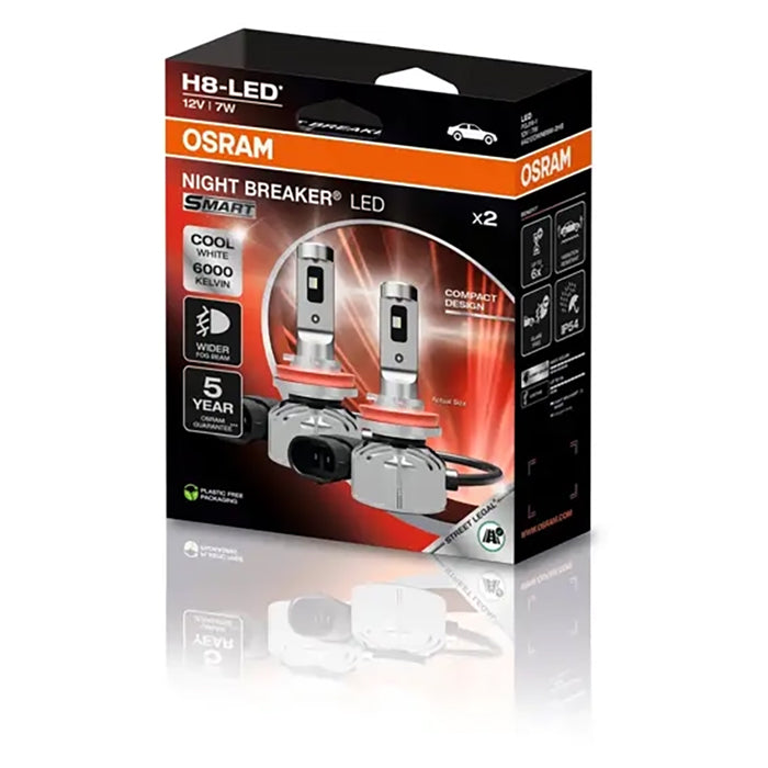 LED H8 pærer 12V ECE godkendt - Night Breaker Smart, Osram