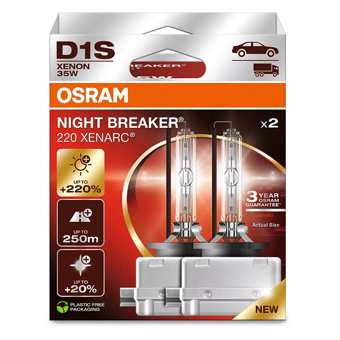 Xenon D1S 35W PK32d-2 - Xenarc Night Breaker 220, 2 stk. - Osram