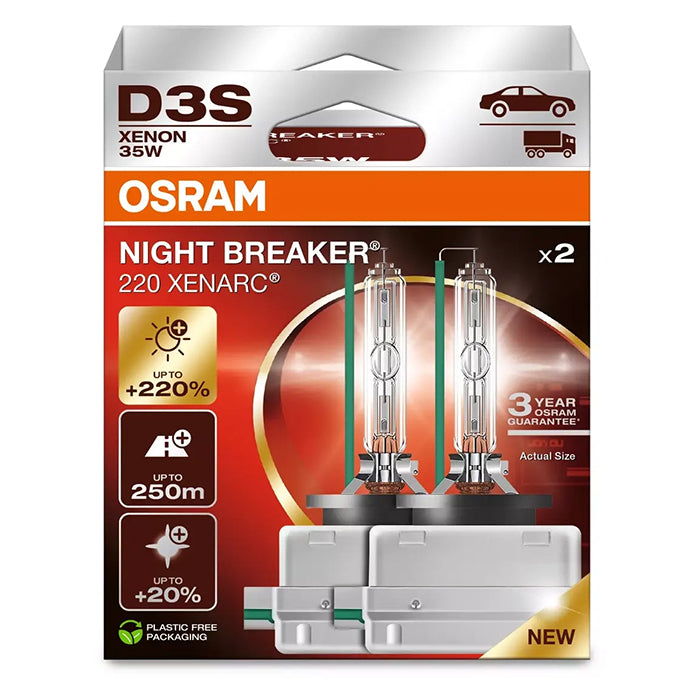Xenon D3S pærer 35W - Osram Xenarc Night Breaker 220 Sæt