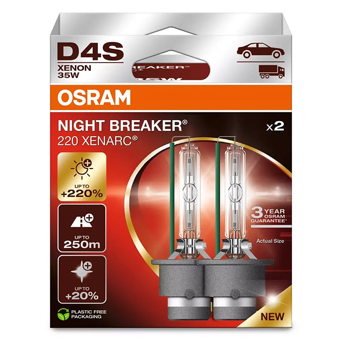 Xenon D4S 35W bilpære 3200 lm - Xenarc Night Breaker 220, sæt, Osram