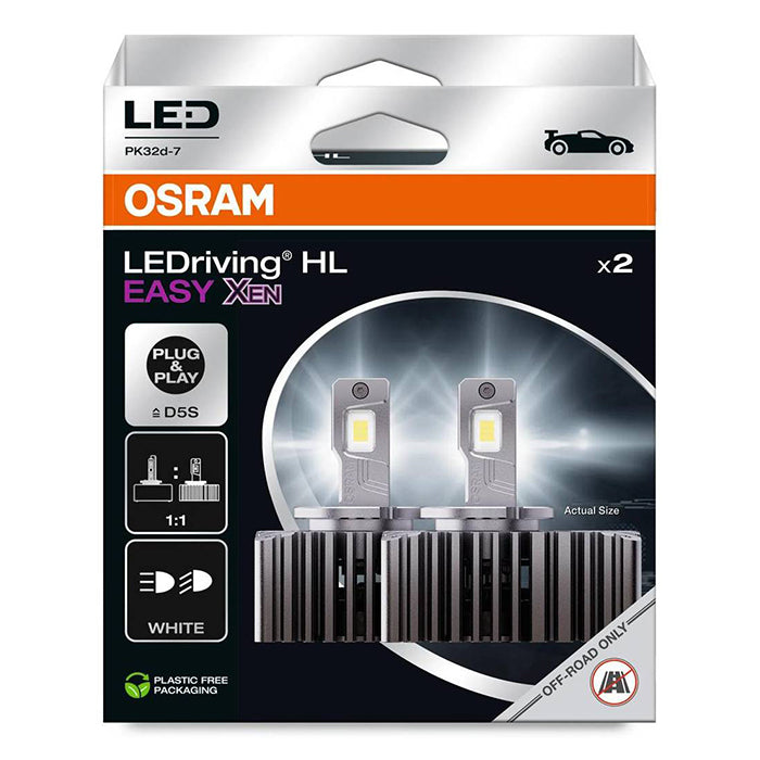 LED D5S xenon-erstatningspærer 12V 50W 6500K 5000lm - Osram