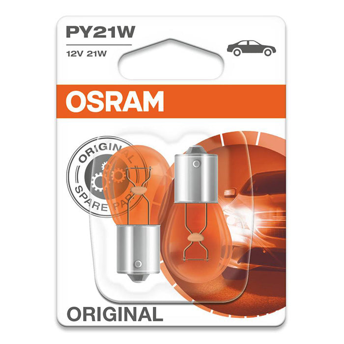 Blinklys-pærer PY21W 12V (2 stk) - BAU15S halogen, Osram