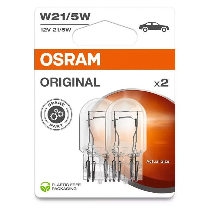 W21/5W halogenpære 12V til positions-/bremselys 21/5W 440/35 lm - Osram