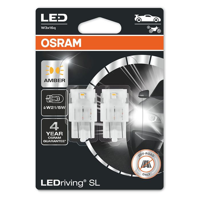 LED P21/5W gul 12V bilpære 2-pack - ikke ECE-kompatibel, Osram