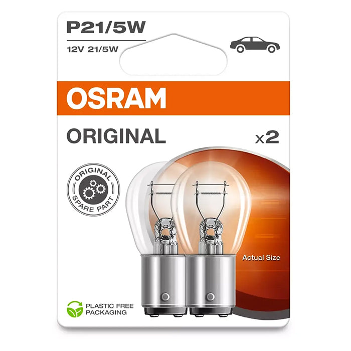 Bilsignalpærer P21/5W 12V BAY15d 2 stk - Osram