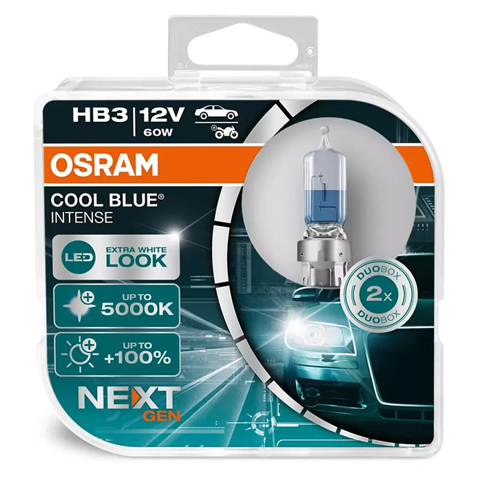 Halogen HB3 60W 12V Cool Blue Intense Next Gen - forbedret lys, 2 stk. - Osram