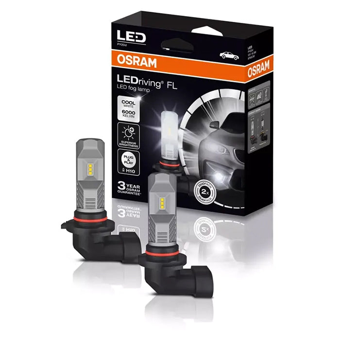 LED H10 / PY20D LED-pærer 12V 6500K - 2 stk. plug & play, ikke ECE-godkendt - Osram