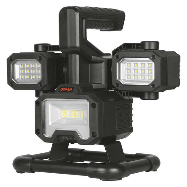 Arbejdslampe 1000lm + 2×500lm, multiretnings-LED, genopladelig, IP44/IK06 - Osram