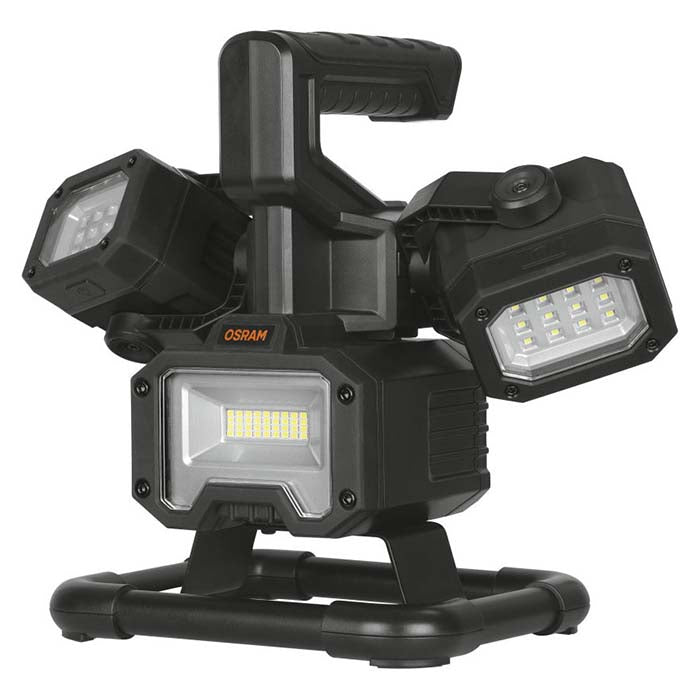 Arbejdslampe 1000lm + 2×500lm, multiretnings-LED, genopladelig, IP44/IK06 - Osram