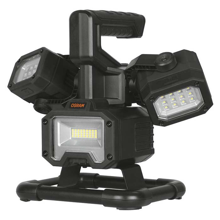 Arbejdslampe 1000lm + 2×500lm, multiretnings-LED, genopladelig, IP44/IK06 - Osram