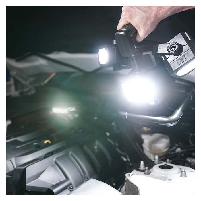 Arbejdslampe 1000lm + 2×500lm, multiretnings-LED, genopladelig, IP44/IK06 - Osram