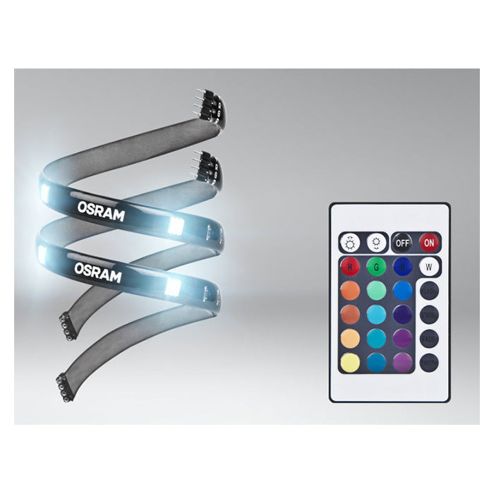 LED LED-strips 31 cm 2-pak med fjernbetjening 16 farver 12V - Osram