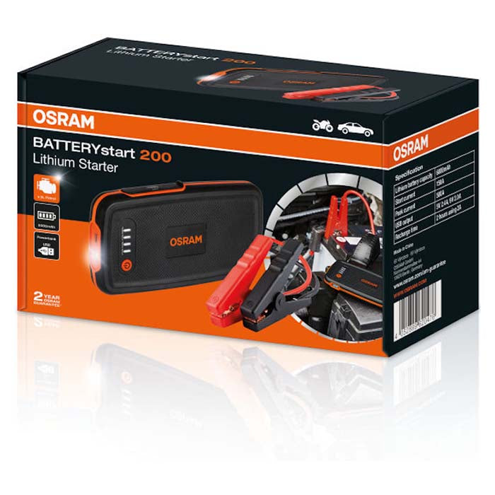 Jumpstarter 500A til 12V biler, powerbank, 6000mAh - Osram