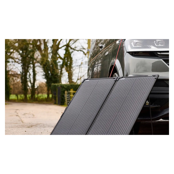 12V 100W foldbart solpanel med 12V/10A regulator og USB - Osram