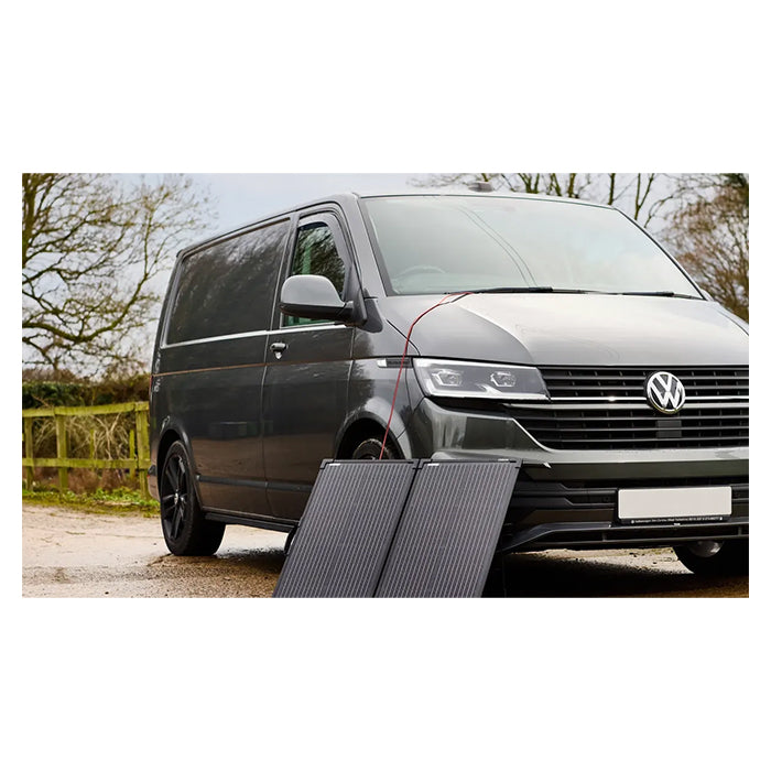 12V 100W foldbart solpanel med 12V/10A regulator og USB - Osram