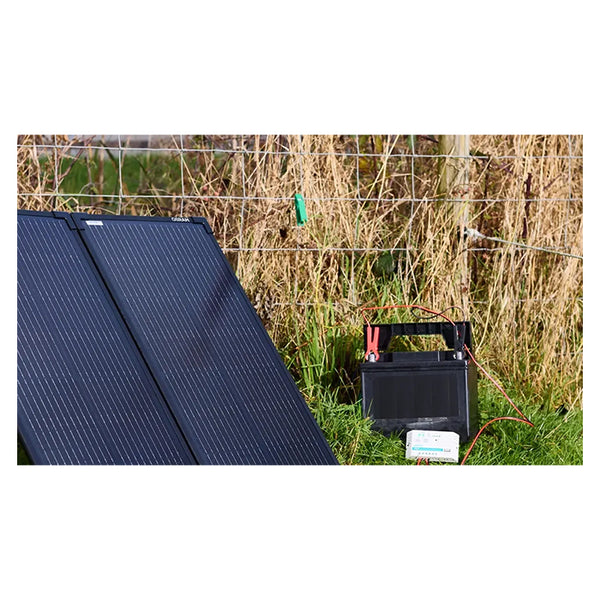 12V 100W foldbart solpanel med 12V/10A regulator og USB - Osram