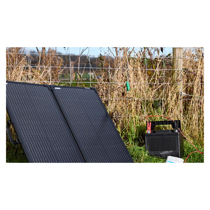 12V 100W foldbart solpanel med 12V/10A regulator og USB - Osram