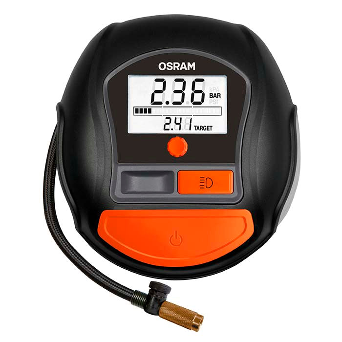 Mini-kompressor dækpumpe 12V, digitalt display, autostop - Osram