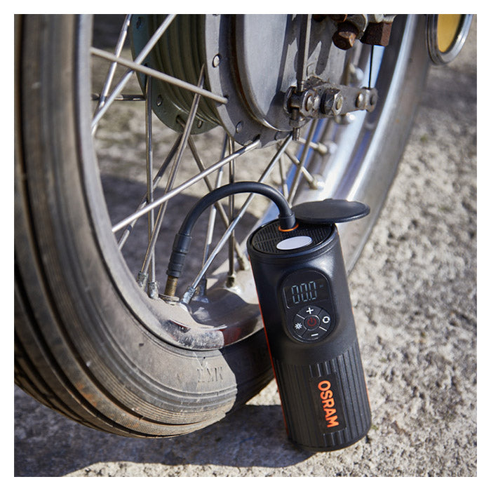Mini-kompressor 8,3 bar genopladelig med display & powerbank - Osram