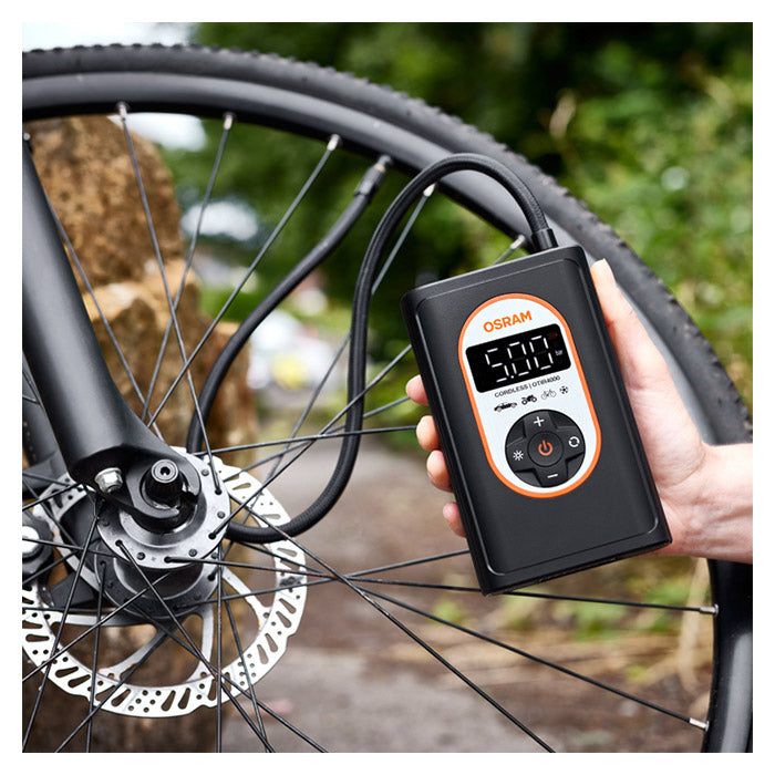 Mini-kompressor dækpumpe 8,3 bar, genopladelig, autostop - Osram