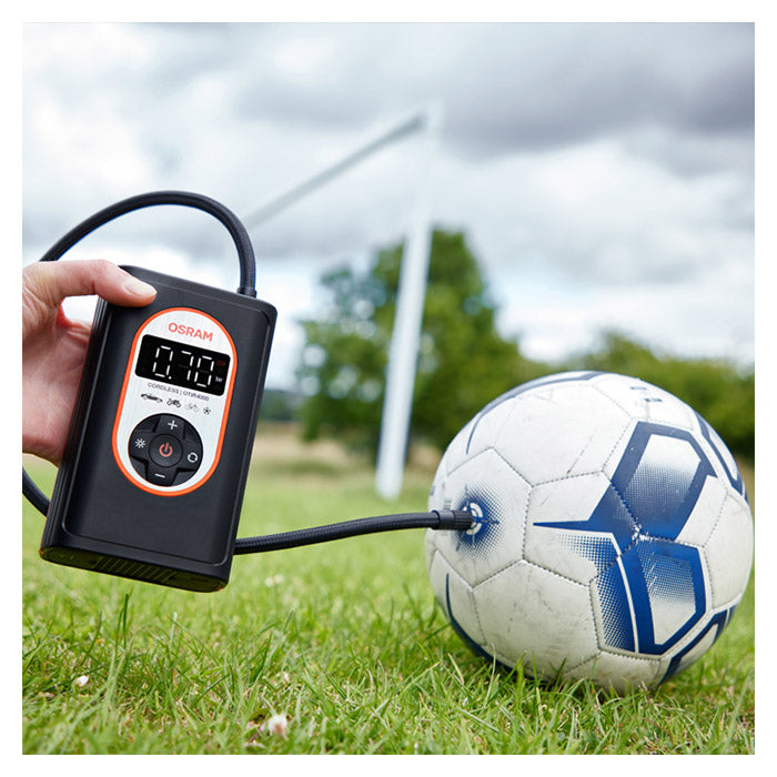 Mini-kompressor dækpumpe 8,3 bar, genopladelig, autostop - Osram