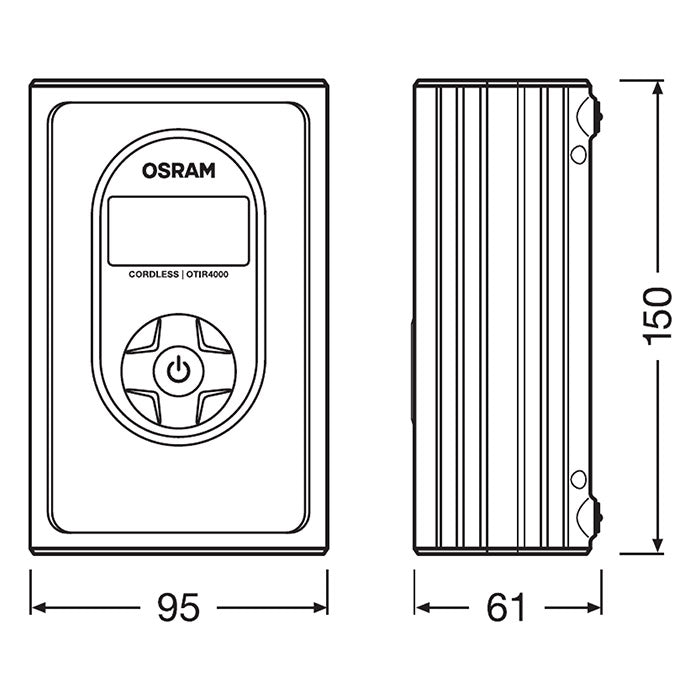 Mini-kompressor dækpumpe 8,3 bar, genopladelig, autostop - Osram
