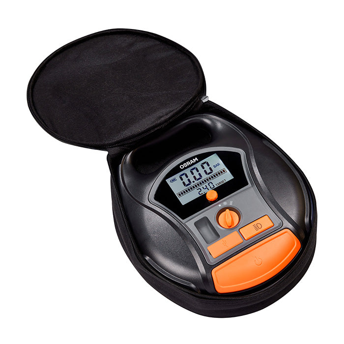 Dækkompressor genopladelig, autostop, digitalt display - Osram