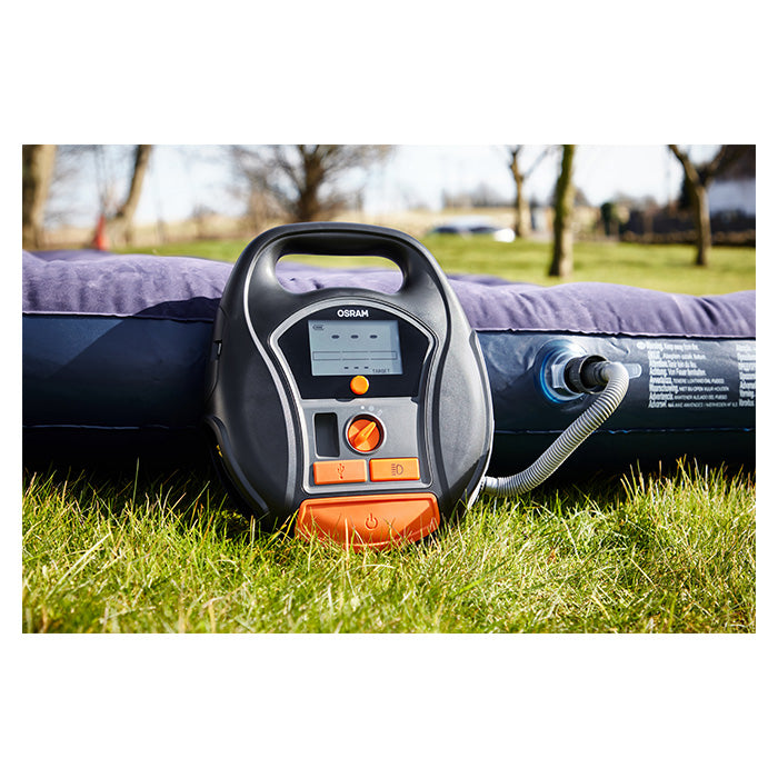 Dækkompressor genopladelig, autostop, digitalt display - Osram