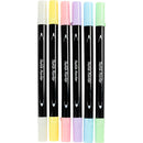 Tekstiltusch, streg 2,3+3,6 mm, pastelfarver, 6 stk./ 1 pk.