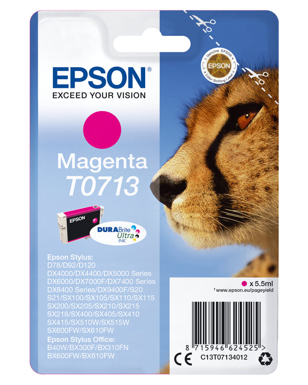 Epson T0713 Magenta Blæk C13T07134012