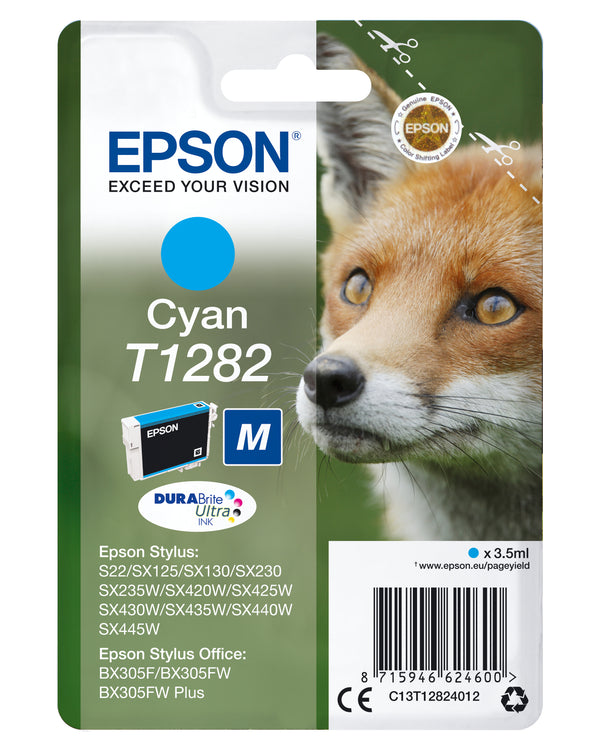 Epson T1282 Cyan 260 sider Blæk C13T12824012