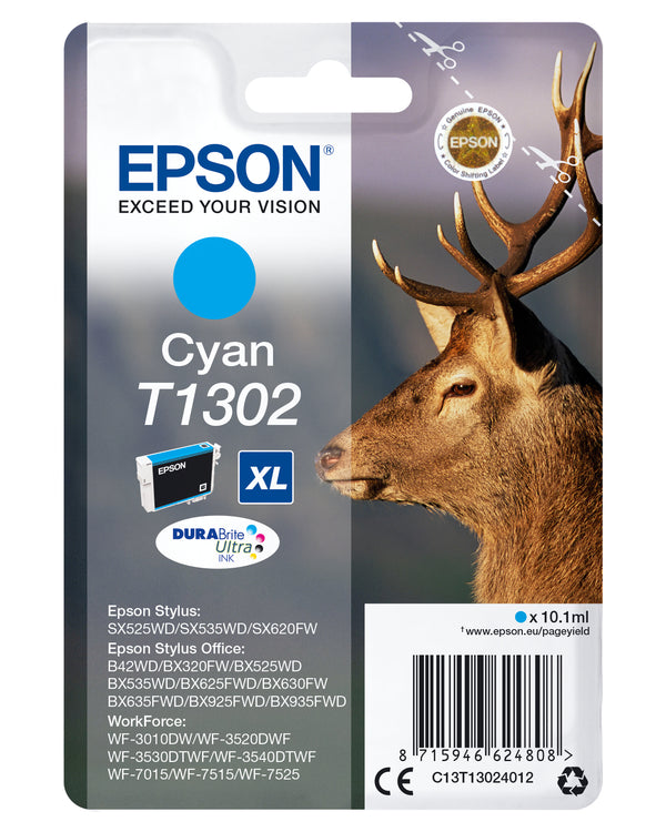 Epson T1302 Cyan 765 sider Blæk C13T13024012