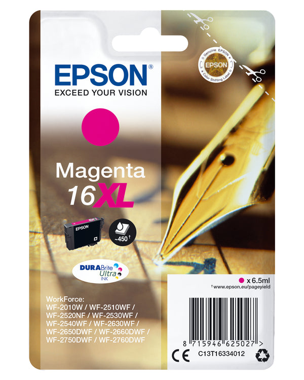 Epson 16XL Magenta 450 sider Blæk C13T16334012