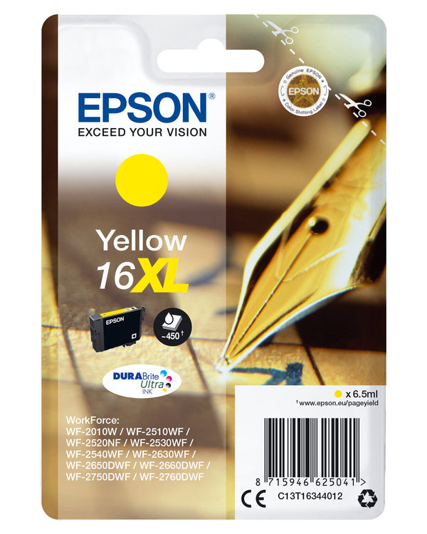 Epson 16XL Gul 450 sider Blæk C13T16344012