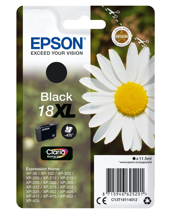 Epson 18XL Sort 470 sider Blæk C13T18114012
